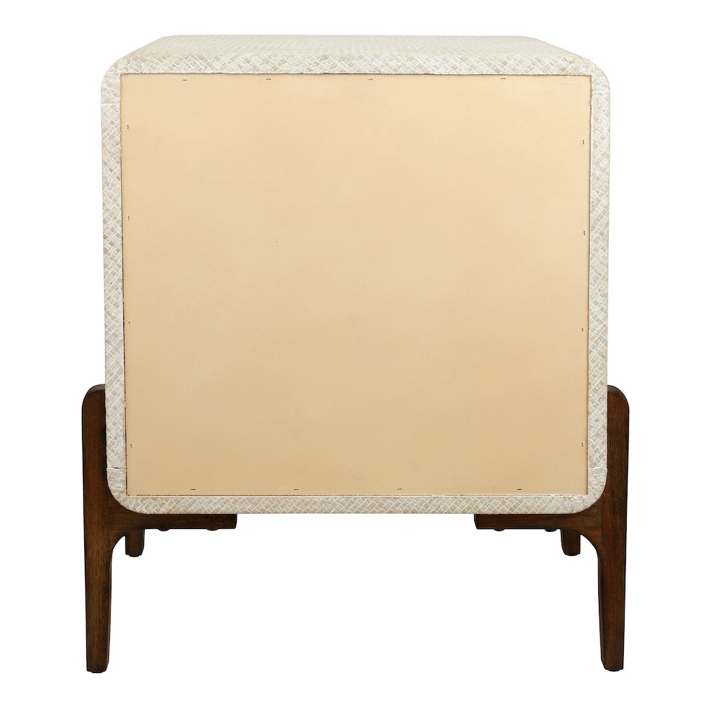 Lotie Nightstand/Side Table 2 Drawers Walnut Legs