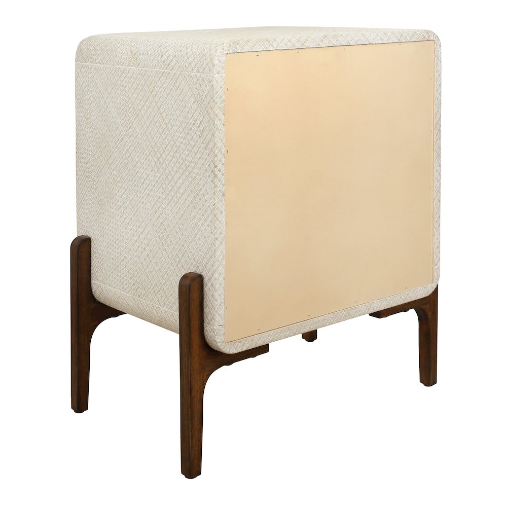 Lotie Nightstand/Side Table 2 Drawers Walnut Legs