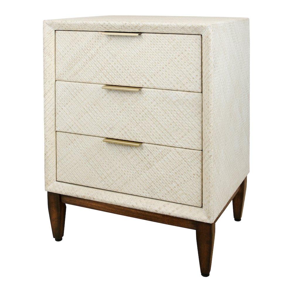 Brinley Nightstand/Side Table 3 Drawers Walnut Legs