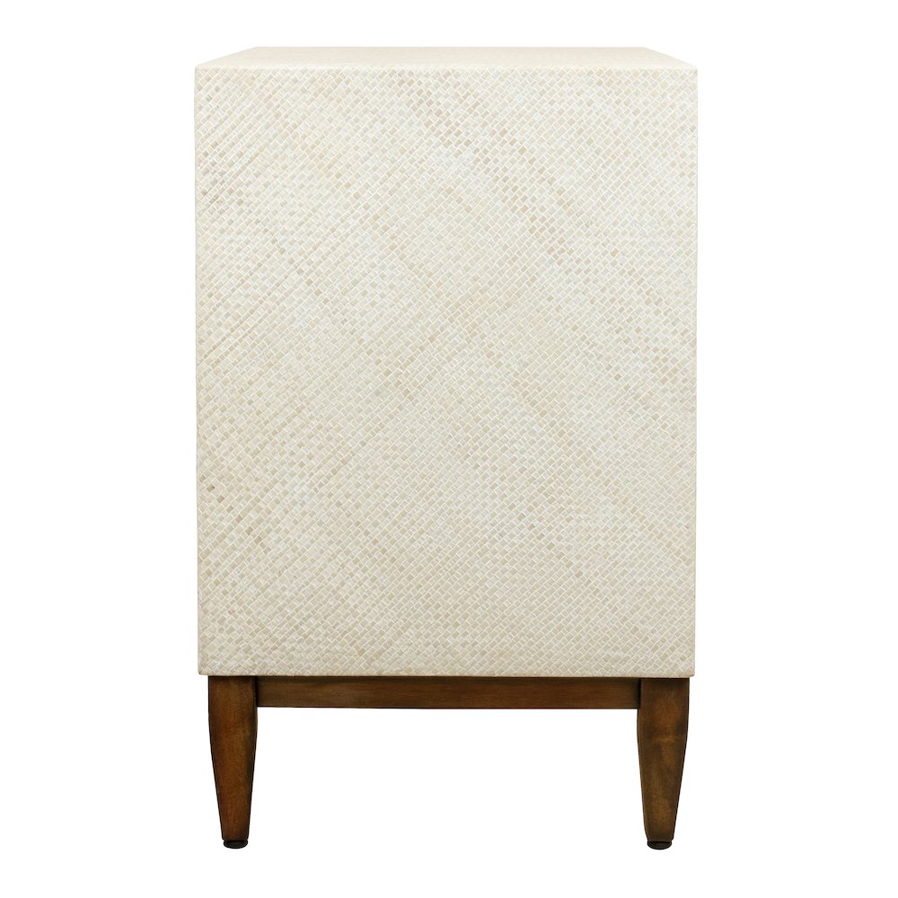 Brinley Nightstand/Side Table 3 Drawers Walnut Legs