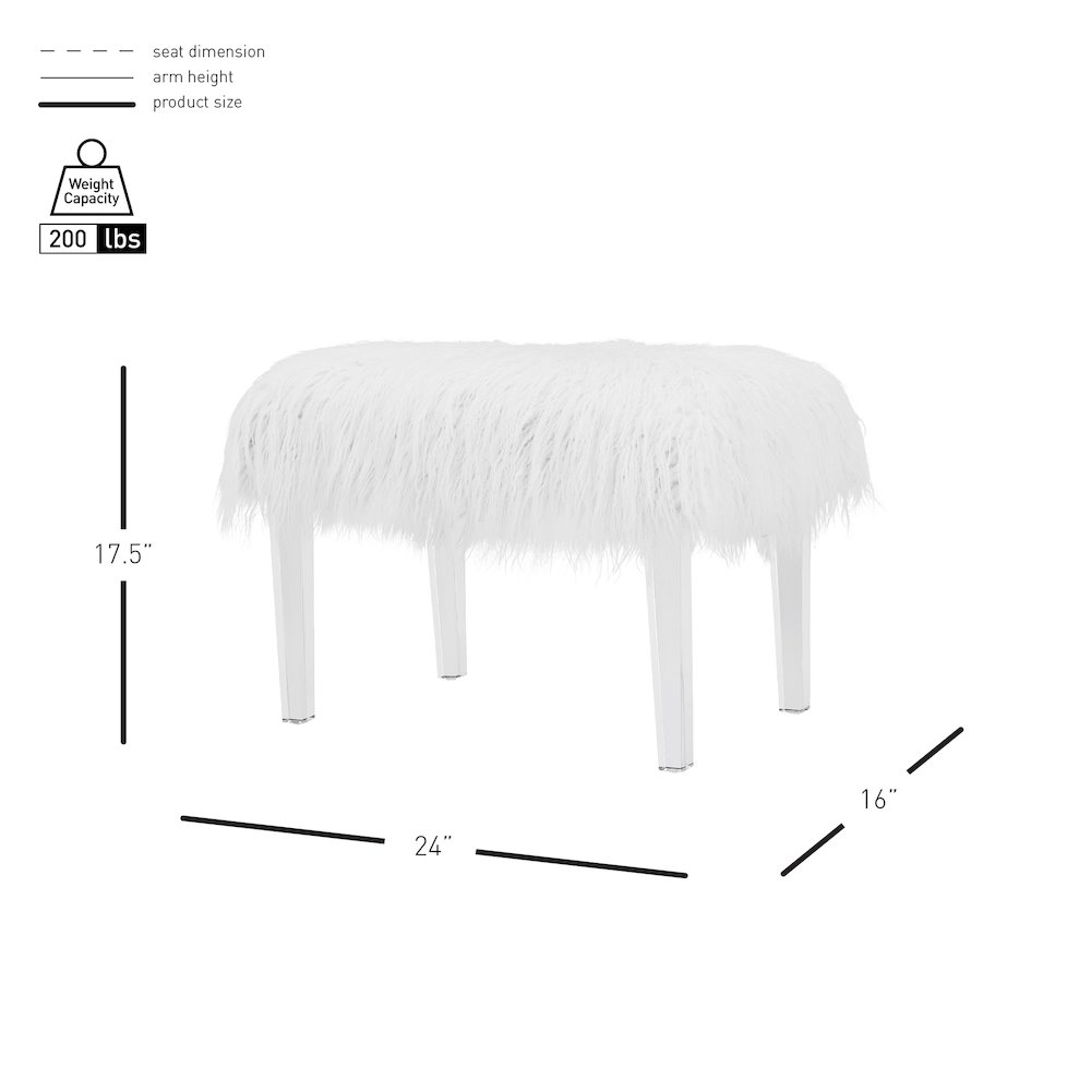 Scarlett Faux Fur Acrylic Stool