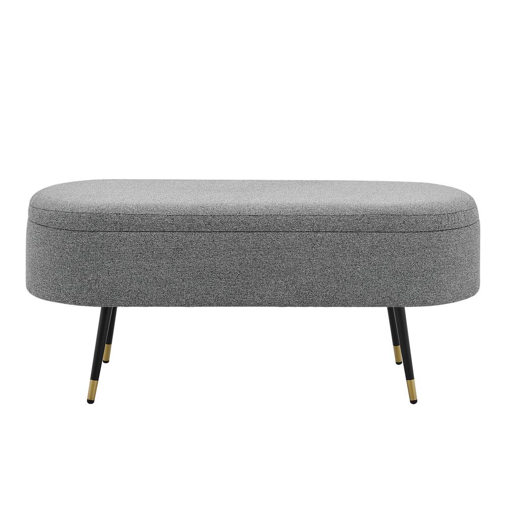 Phoebe KD  Fabric Storage Bench w/ Gold Tip Metal Legs