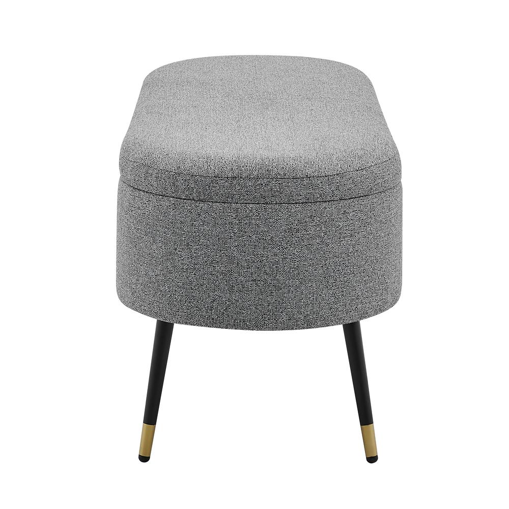 Phoebe KD  Fabric Storage Bench w/ Gold Tip Metal Legs