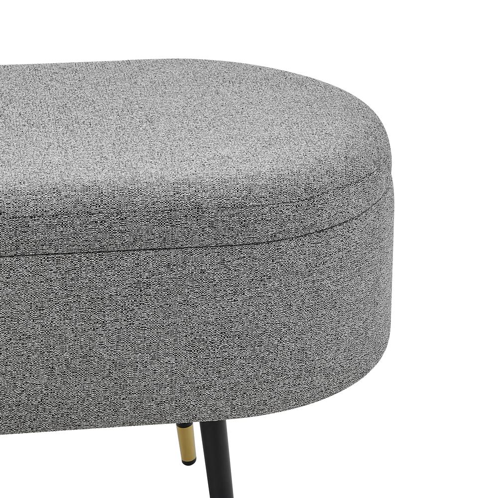 Phoebe KD  Fabric Storage Bench w/ Gold Tip Metal Legs