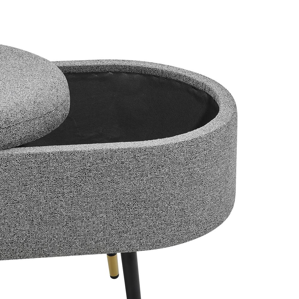 Phoebe KD  Fabric Storage Bench w/ Gold Tip Metal Legs
