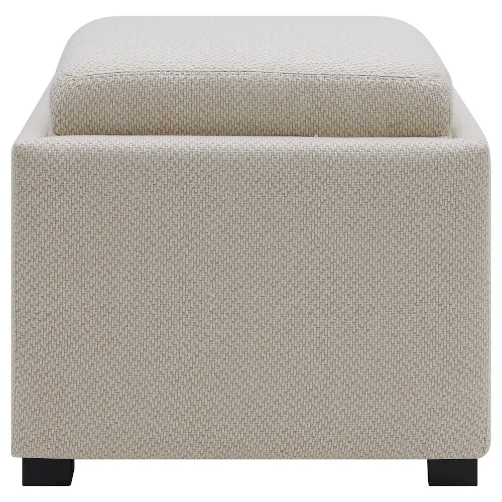 Cameron Fabric Square Storage Ottoman w/ tray
