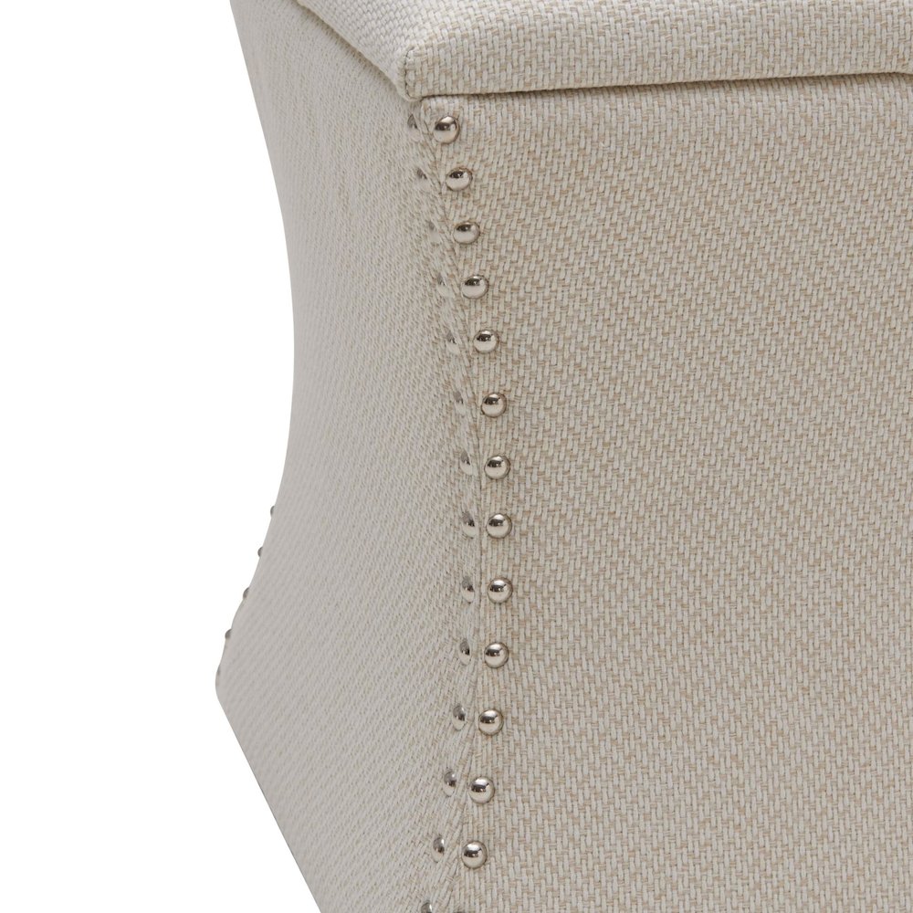 Amelia Fabric Nailhead Tufted Storage Ottoman