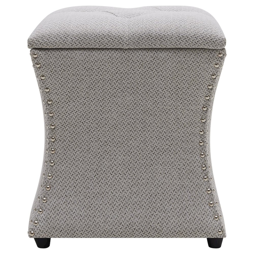 Amelia Fabric Nailhead Tufted Storage Ottoman