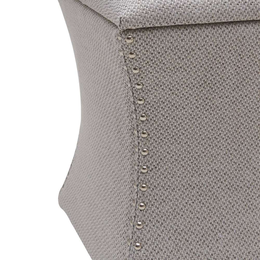 Amelia Fabric Nailhead Tufted Storage Ottoman