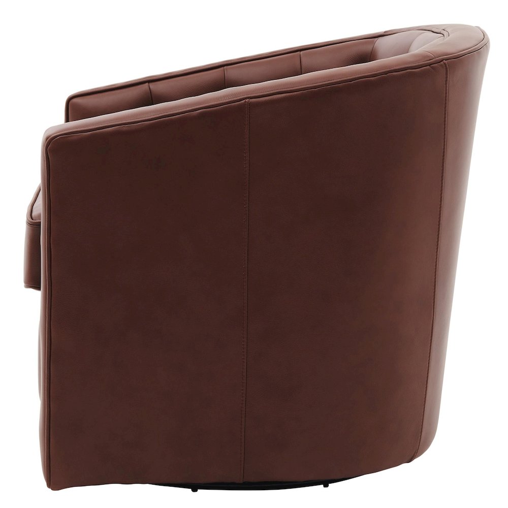 Walsh Top Grain Leather Swivel Accent Arm Chair