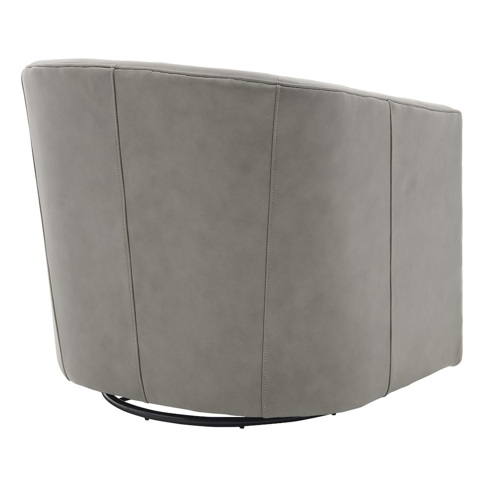 Walsh Top Grain Leather Swivel Accent Arm Chair