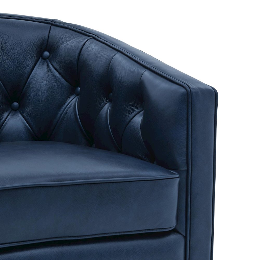 Walsh Top Grain Leather Swivel Accent Arm Chair