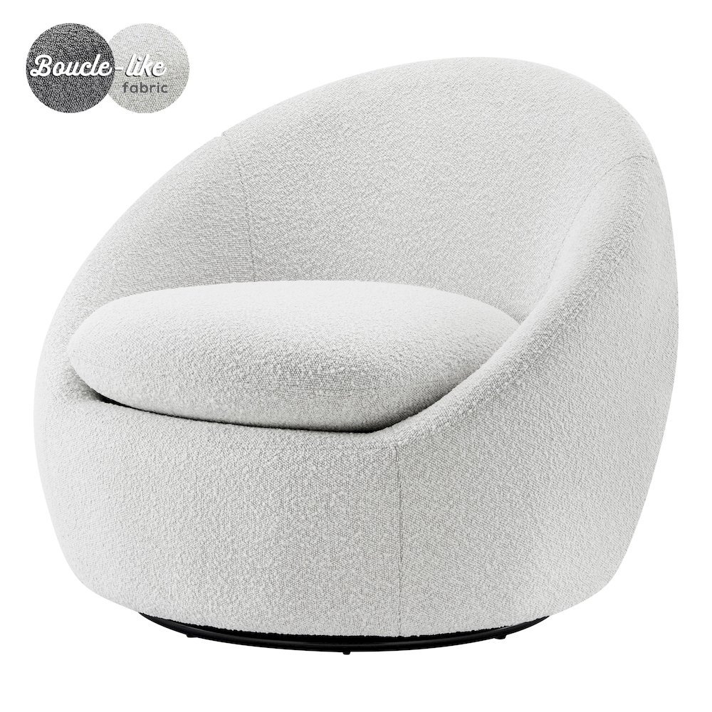 Adelmo Boucle Swivel Accent Chair