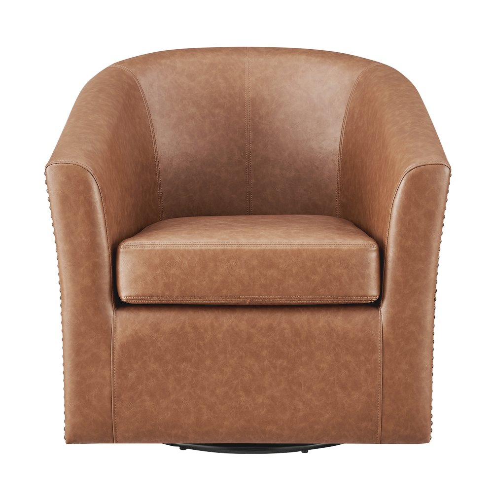 Ernest Faux Leather Swivel Accent Arm Chair