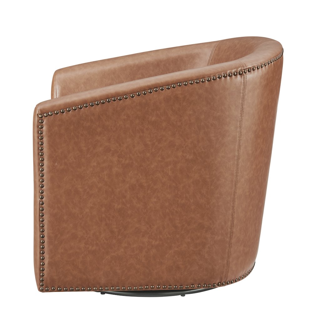 Ernest Faux Leather Swivel Accent Arm Chair