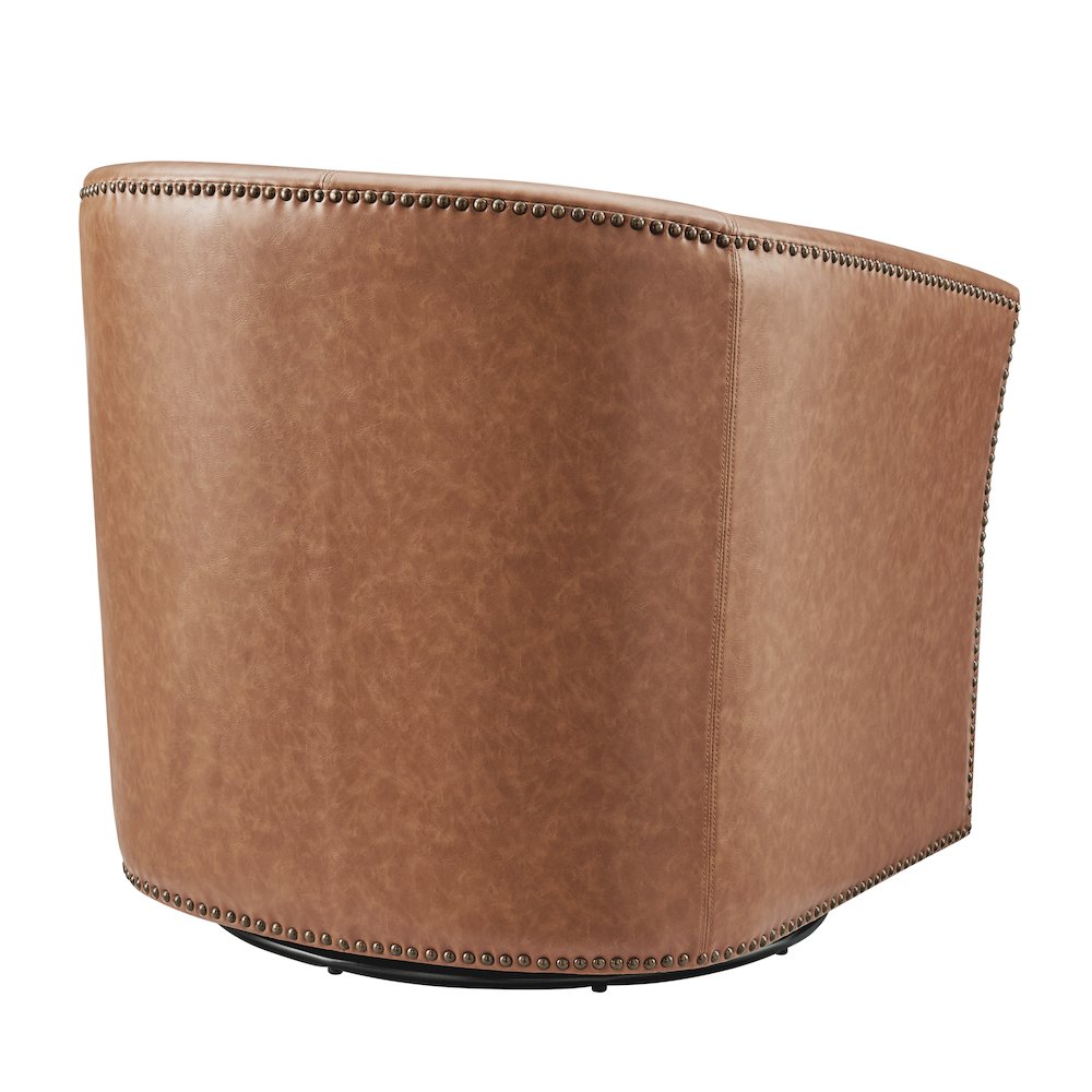 Ernest Faux Leather Swivel Accent Arm Chair