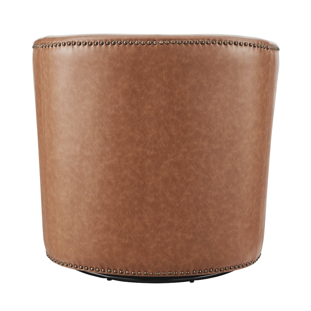 Ernest Faux Leather Swivel Accent Arm Chair