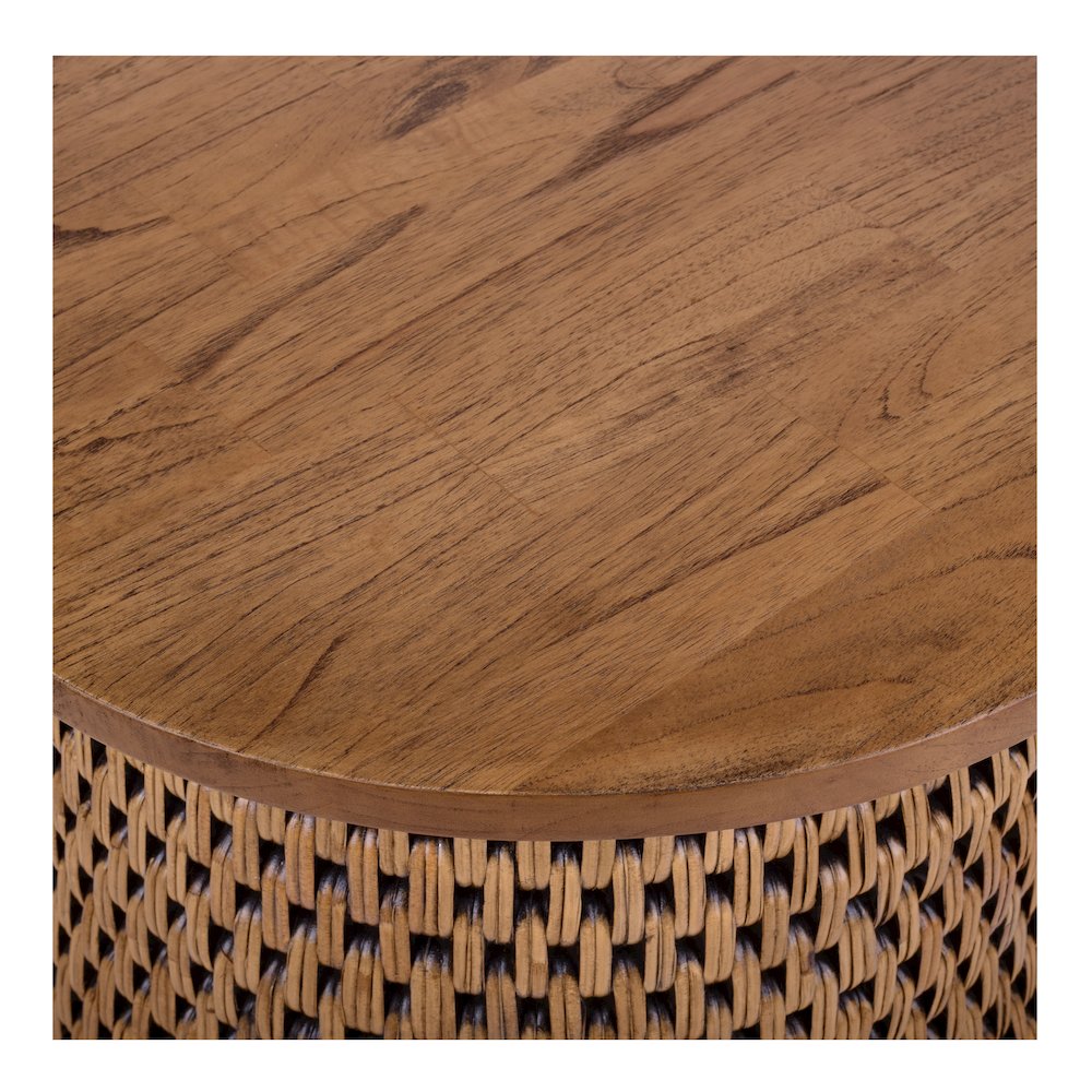 Kamari Rattan Side/End Table w/ Wood Top