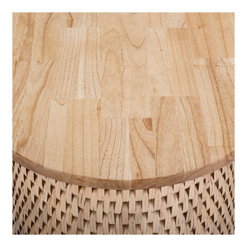 Kamari Rattan Side/End Table w/ Wood Top