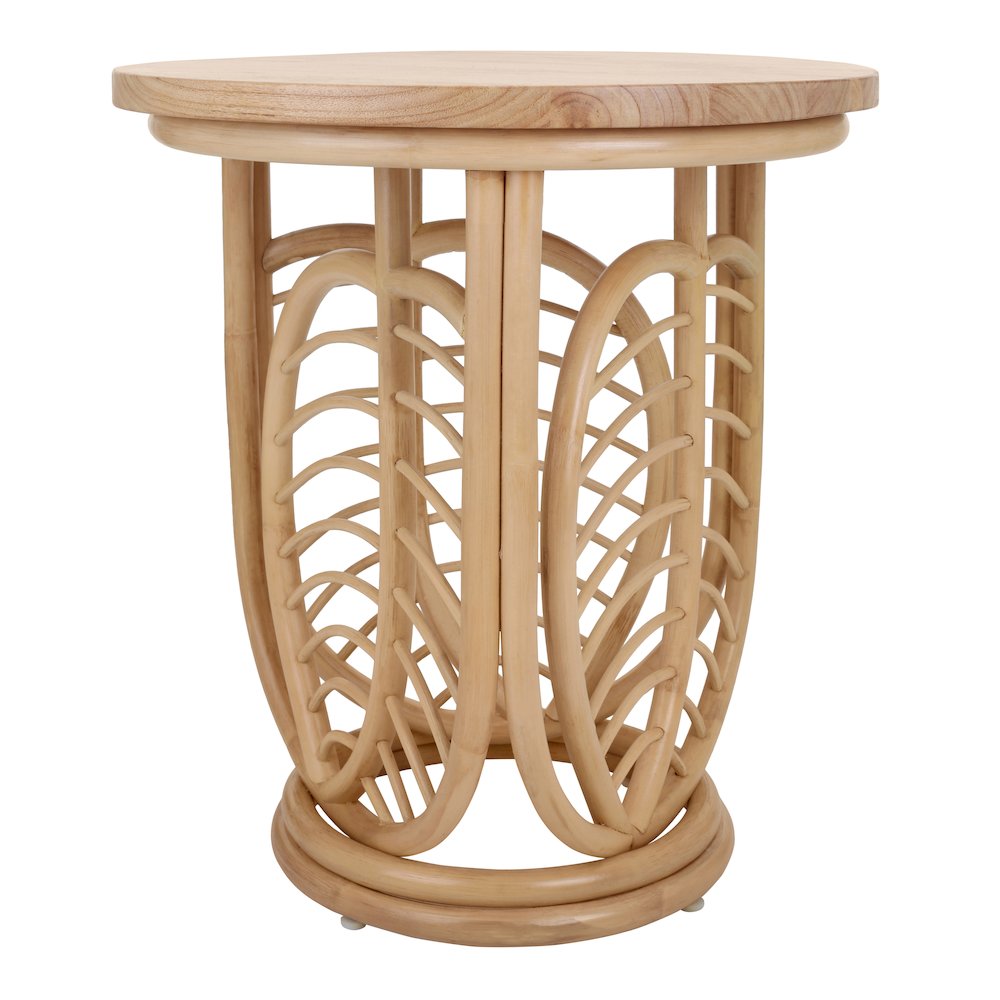 Ayra Rattan Side/End Table w/ Wood Top