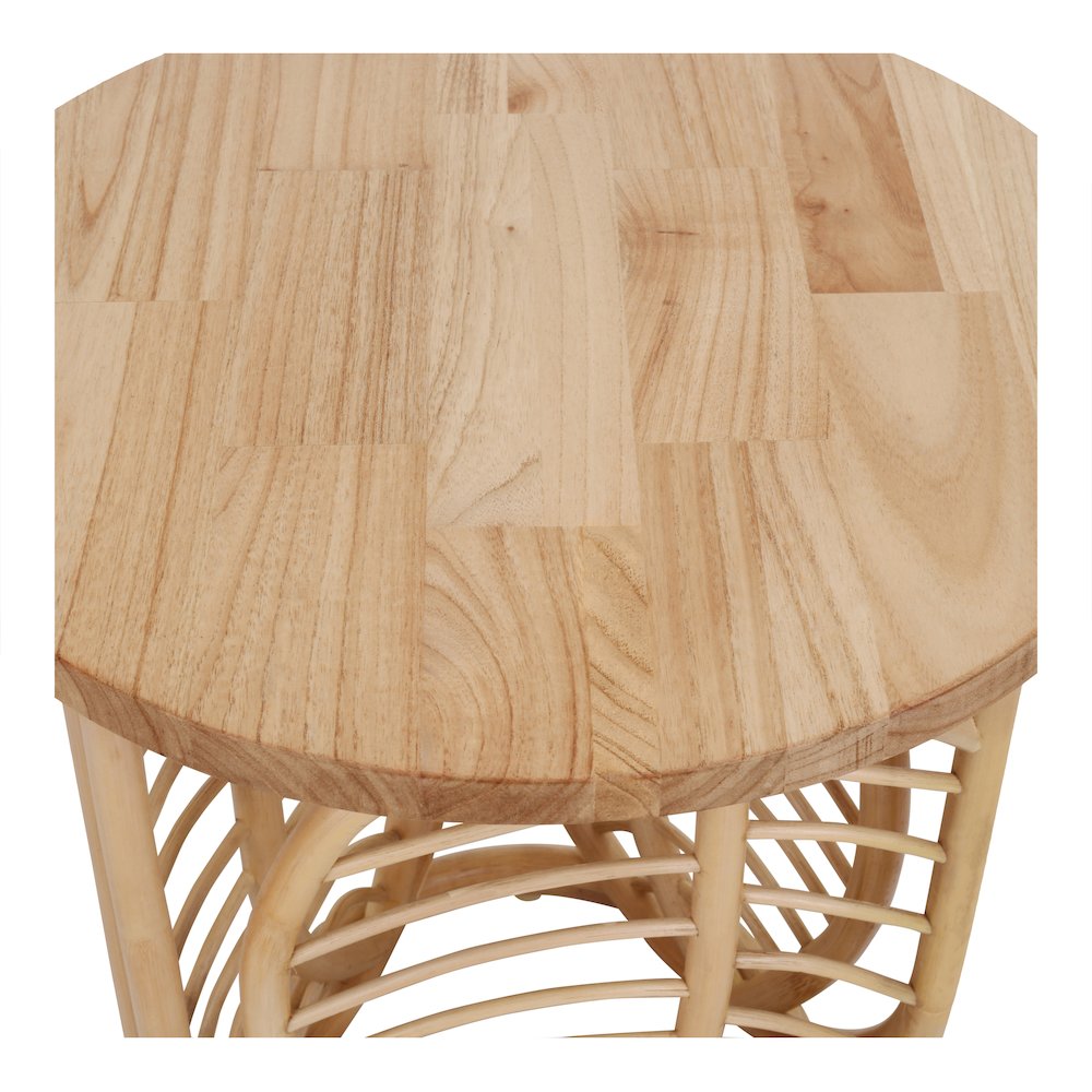 Ayra Rattan Side/End Table w/ Wood Top