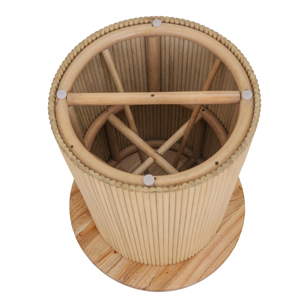 Kiefer Rattan Side/End Table w/ Wood Top