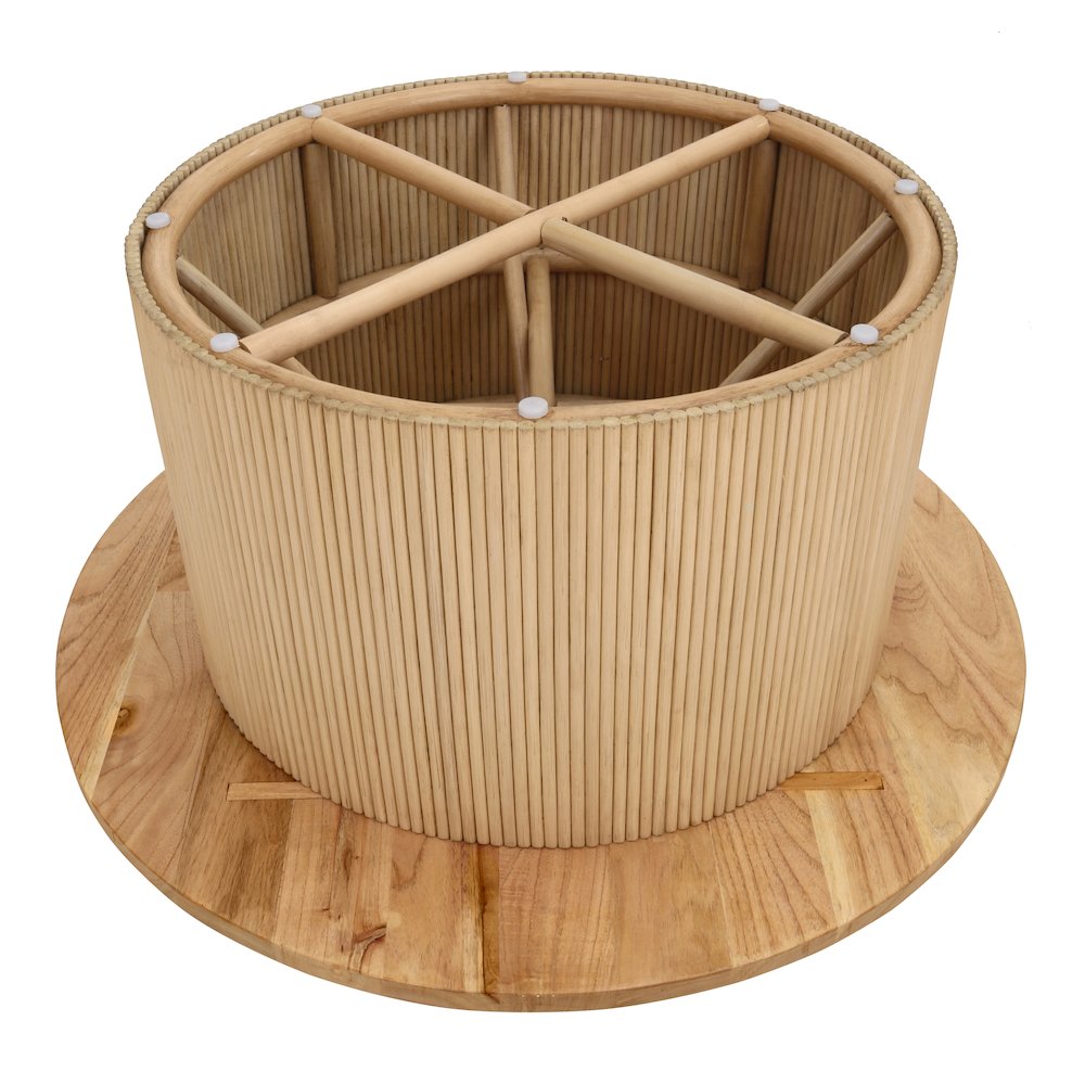 Kiefer Rattan Coffee Table w/ Wood Top