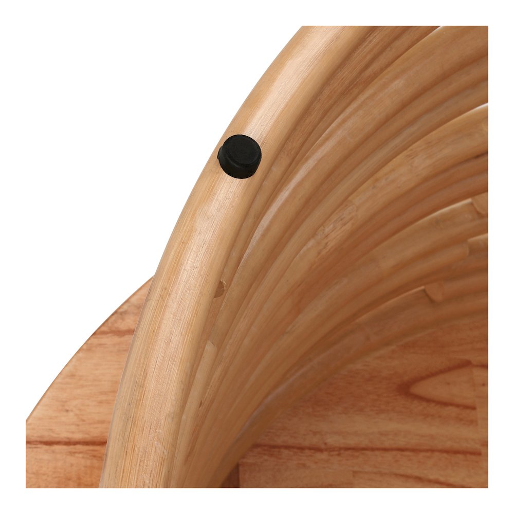 Zeke Rattan Coffee Table with Wood Top