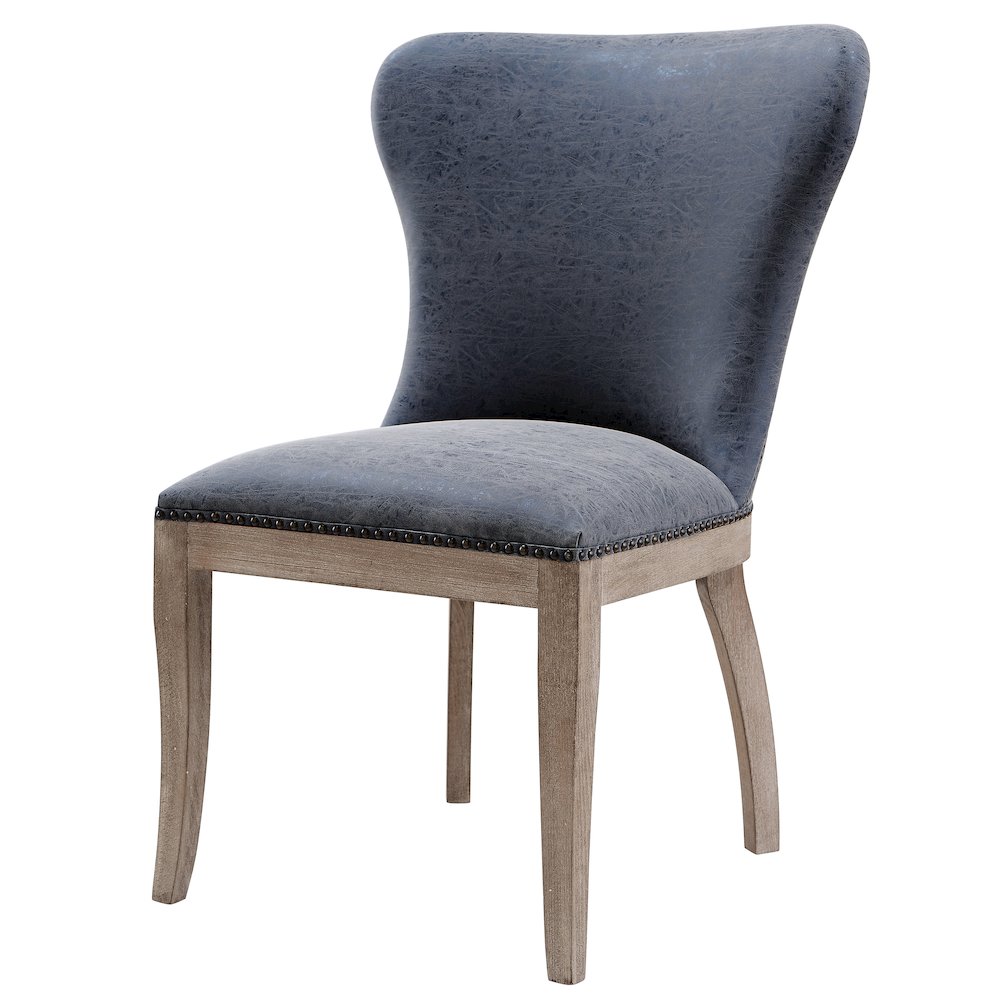 Dorsey Faux Leather Dining Side Chair Drift Wood Legs