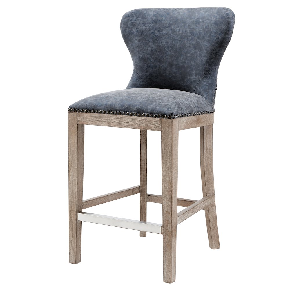 Dorsey Faux Leather Counter Stool Drift Wood Legs