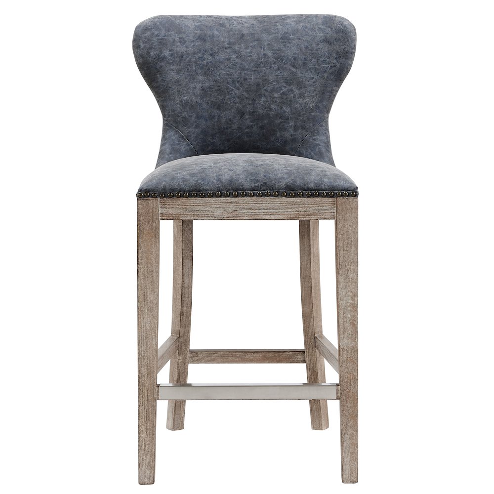 Dorsey Faux Leather Counter Stool Drift Wood Legs