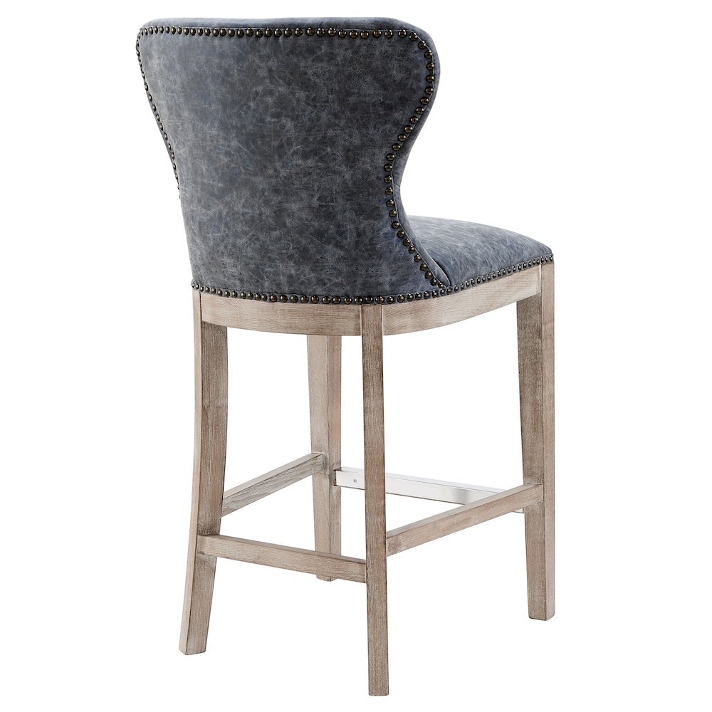 Dorsey Faux Leather Counter Stool Drift Wood Legs