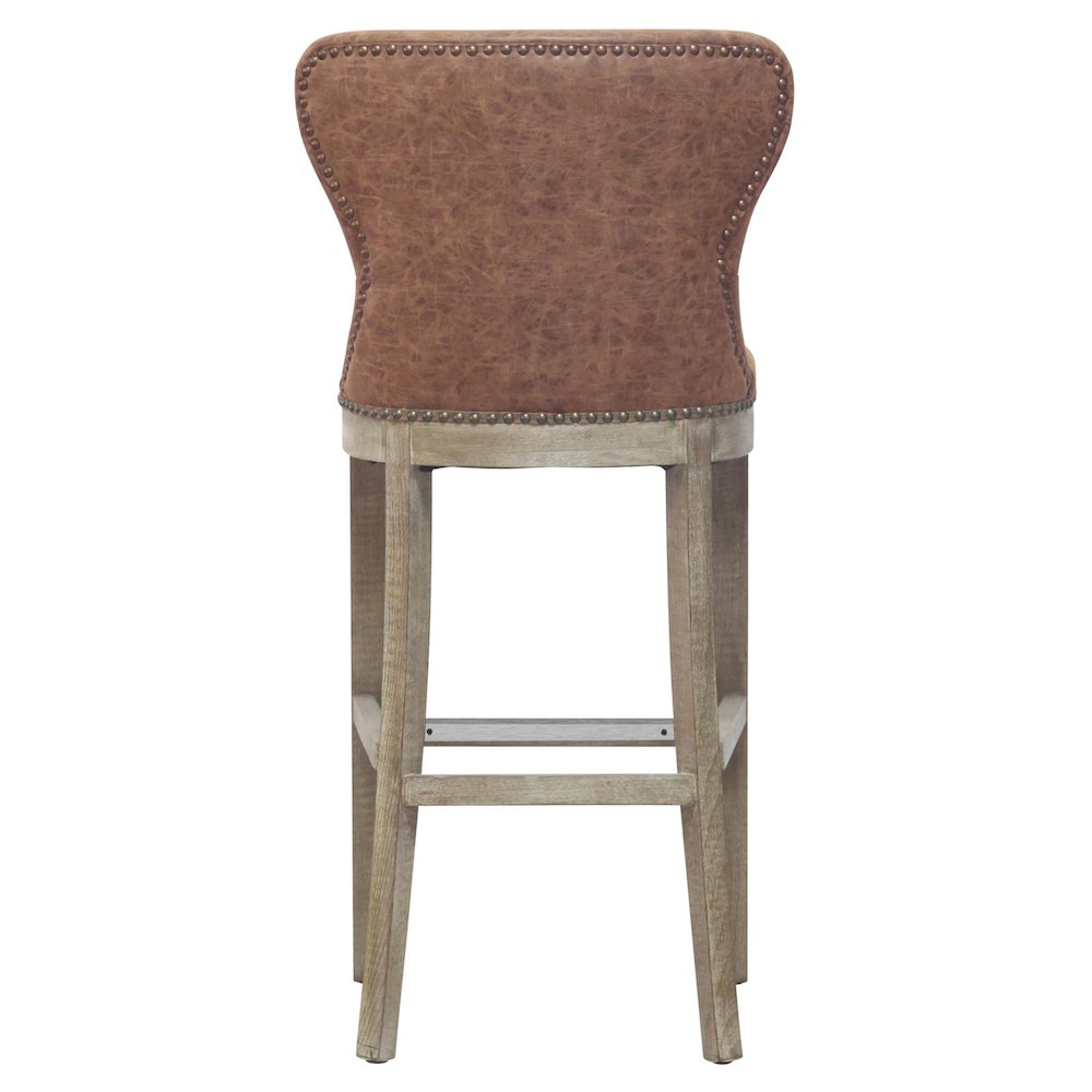Dorsey Faux Leather Bar Stool Drift Wood Legs