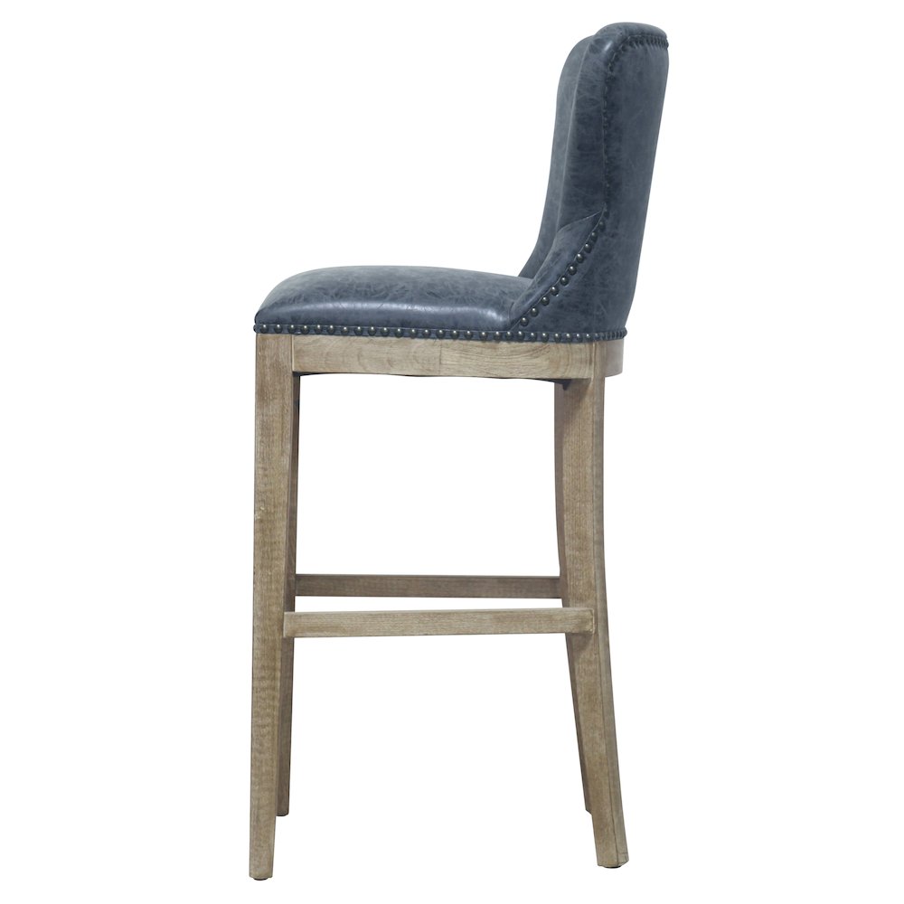 Dorsey Faux Leather Bar Stool Drift Wood Legs