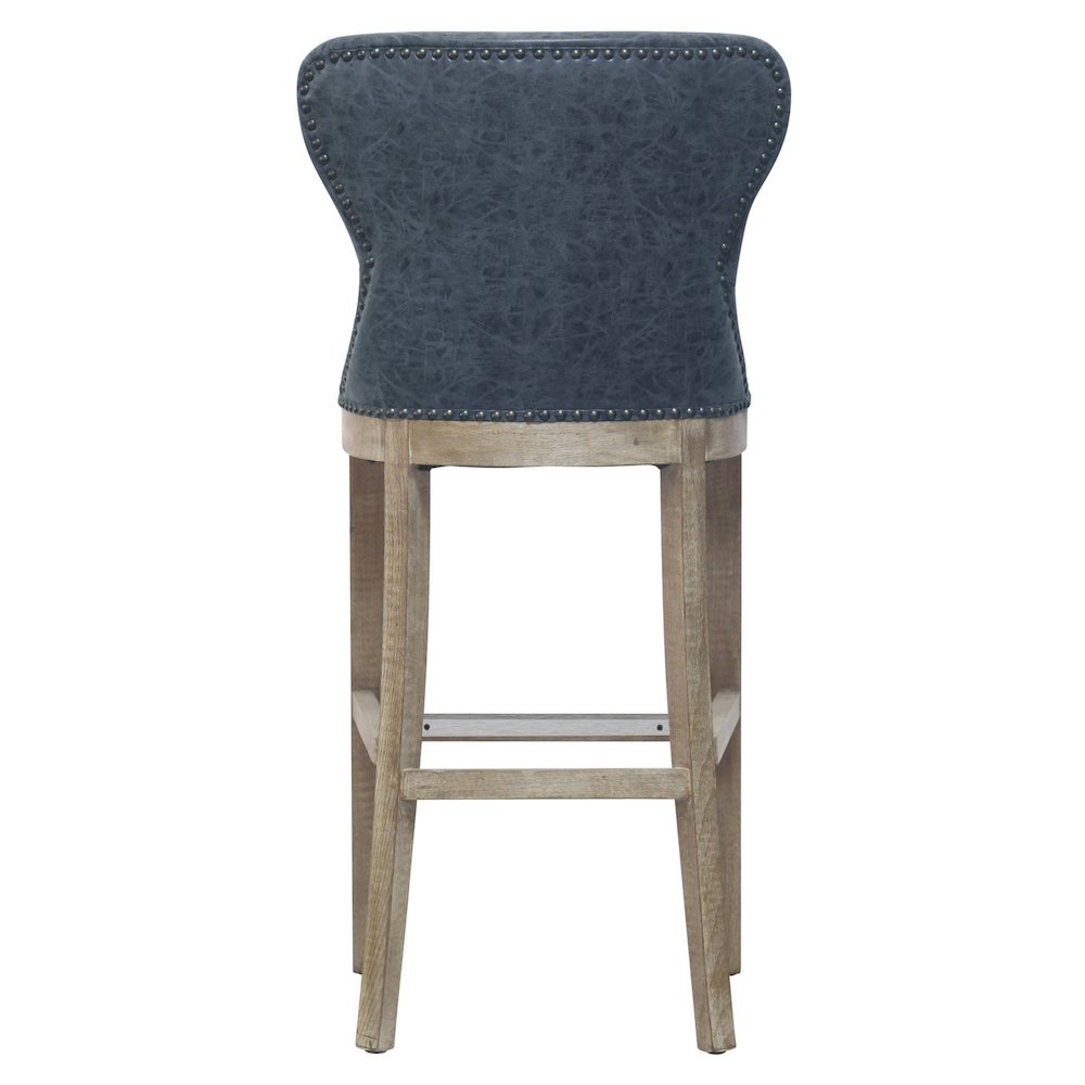 Dorsey Faux Leather Bar Stool Drift Wood Legs