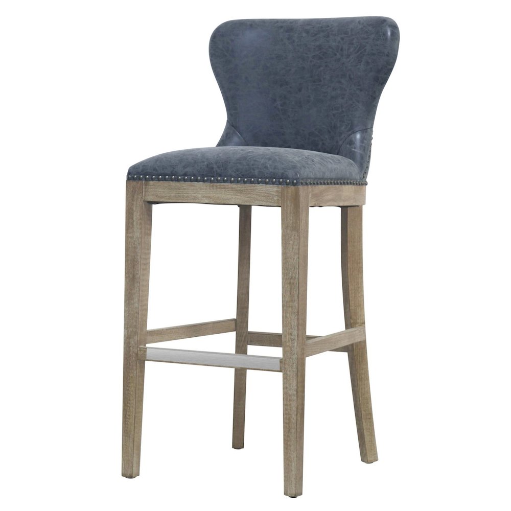 Dorsey Faux Leather Bar Stool Drift Wood Legs