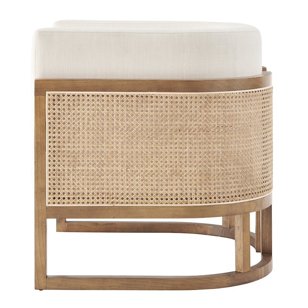 Velma Linen Accent Arm Chair w/ Rattan