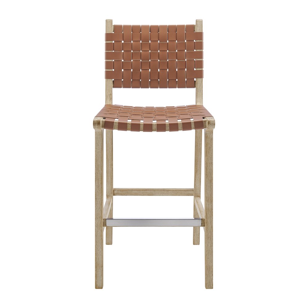 Marco Faux Leather Counter Stool Drift Wood Frame