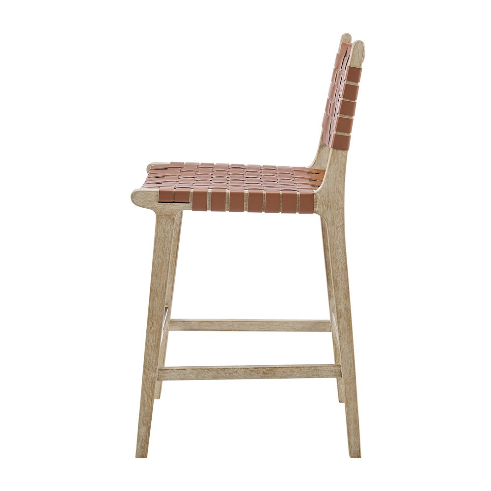 Marco Faux Leather Counter Stool Drift Wood Frame