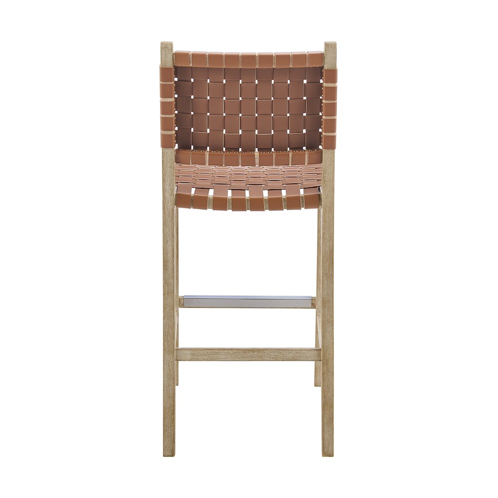 Marco Faux Leather Counter Stool Drift Wood Frame