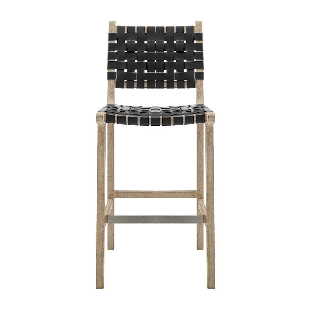Marco Faux Leather Counter Stool Drift Wood Frame
