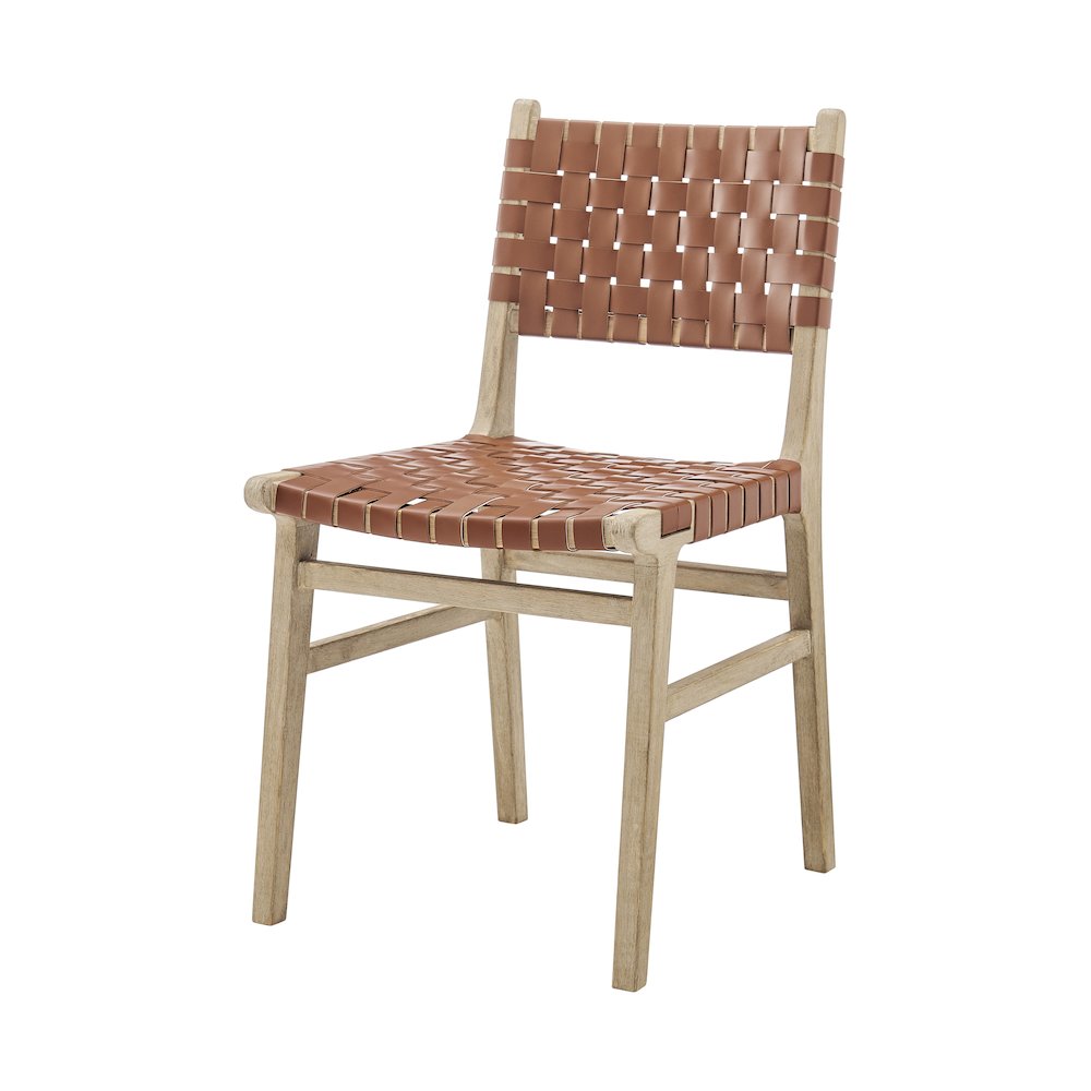 Marco Faux Leather Dining Side Chair Drift Wood Frame