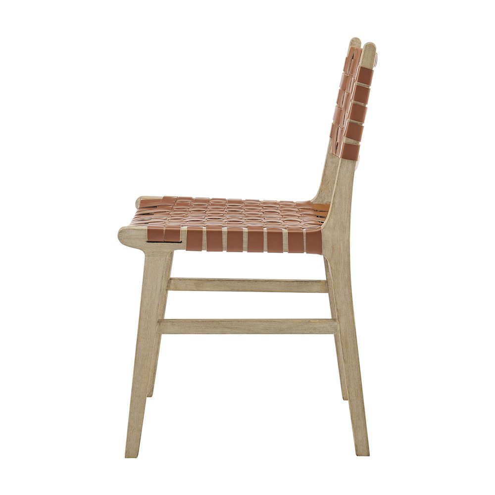 Marco Faux Leather Dining Side Chair Drift Wood Frame