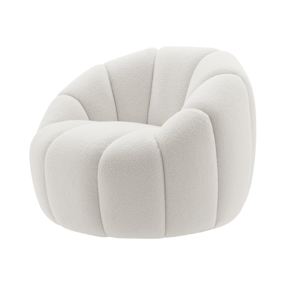 Callista Boucle Swivel Accent Chair