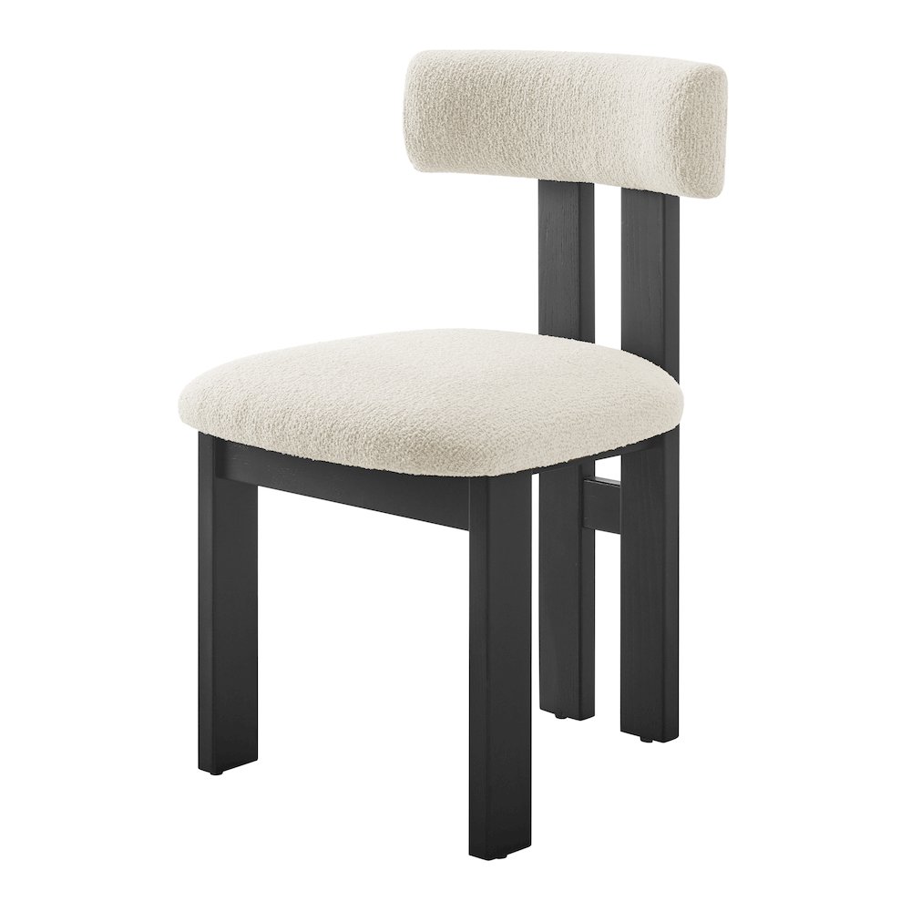 Hailey Boucle Dining Side Chair Black Frame