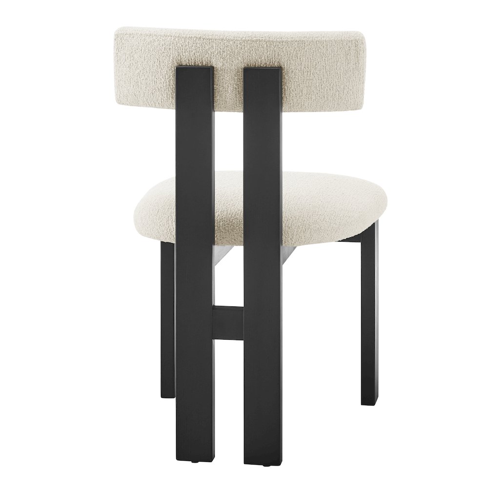 Hailey Boucle Dining Side Chair Black Frame