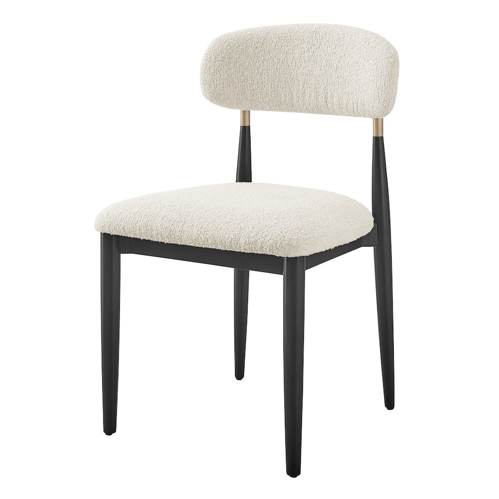 Verna Boucle Dining Side Chair Black Frame
