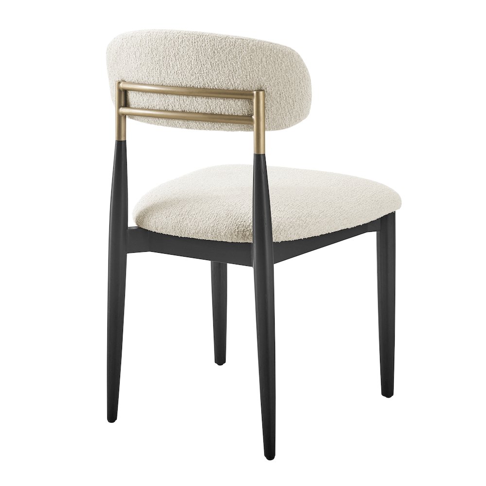 Verna Boucle Dining Side Chair Black Frame