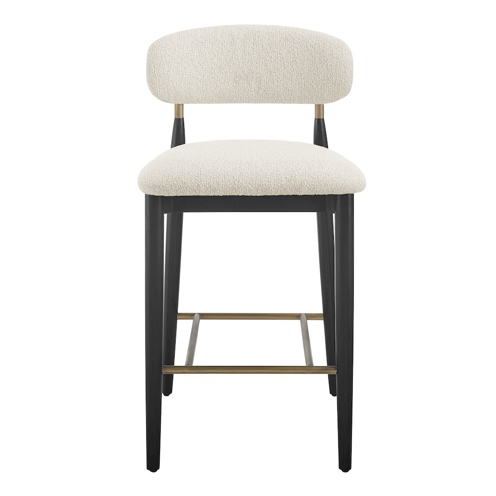 Verna Boucle Counter Stool Black Frame