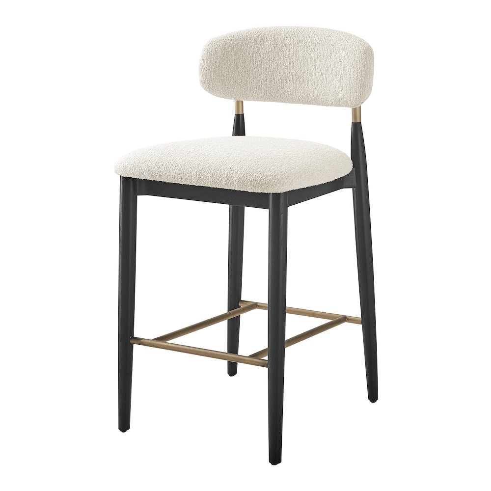 Verna Boucle Counter Stool Black Frame
